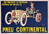Pneu Continental Tyres Vintage Car Advertising Poster 1913