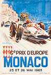 Monaco Grand Prix Vintage Motor Racing Poster 1963