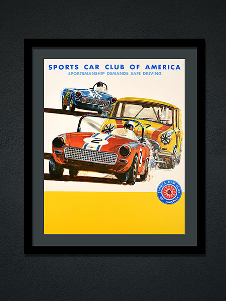 Sports Car Club Of America Vintage Motorsport Poster 1960s