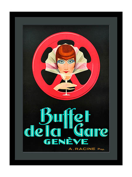 Buffet De La Gare Geneve Art Deco Vintage Advertising Poster 1920s