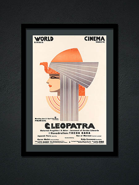 Cleopatra Danish Vintage Movie Poster 1921
