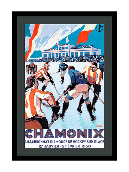 Chamonix Ice Hockey World Championship Vintage Poster 1930