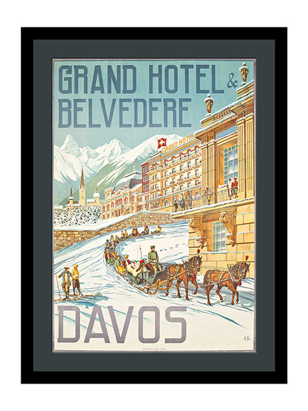 Grand Hotel And Belvedere Davos Advertising Poster By Hans Eggimann 1905
