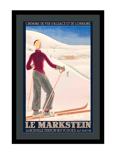 Le Markstein French Art Deco Ski Poster 1930