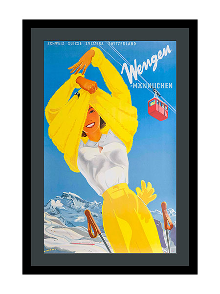 Wengen Mannlichen Advertising Poster By Martin Peikert 1945