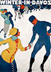 Winter In Davos Vintage Ice Skating Poster 1914