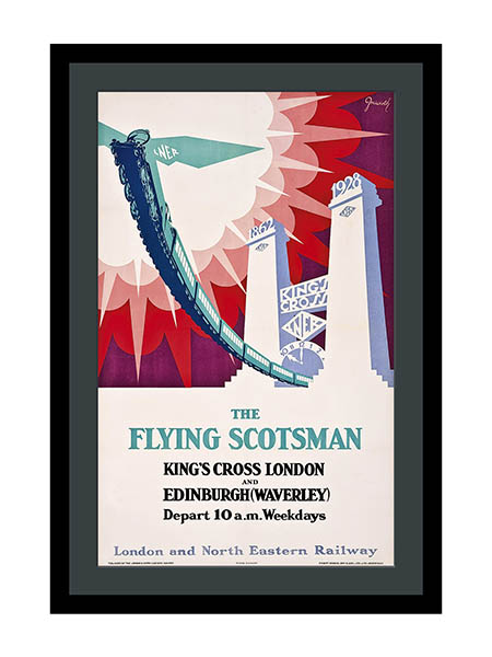 The Flying Scotsman Stream Train Advertising Poster By Greiwirth 1928