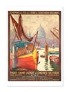 Chemins De Fer De L'etat Et Southern Railway, Paris to London Vintage Travel Poster 1900 Print