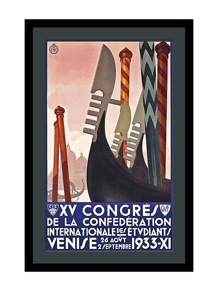 Congress Of The International Confederation Of Students Venice Promotional Poster 1933