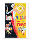 Las Vegas Fly TWA Vintage Travel Poster 1963 Print