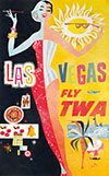 Las Vegas Fly TWA Vintage Travel Poster 1963