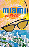 Las Vegas Fly Twa Sunglasses Vintage Travel Poster 1964
